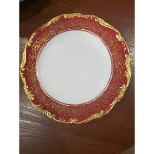 Coalport Hazelton Red & Gold Dinner Plate 8 5/8” English Rare Vintage